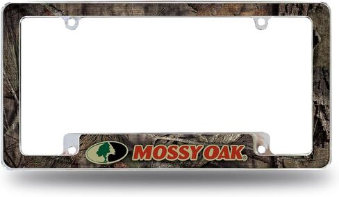 Rico Industries Wildlife Bottom Land Camo 12" x 6" Chrome All Over Automotive License Plate Frame for Car/Truck/SUV in Saudi Arabia