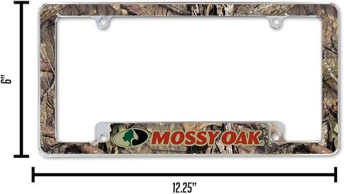Rico Industries Wildlife Bottom Land Camo 12" x 6" Chrome All Over Automotive License Plate Frame for Car/Truck/SUV in Saudi Arabia