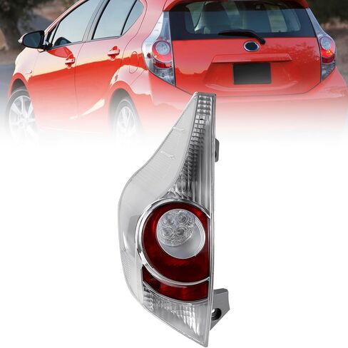 مجموعة مصابيح الذيل لسيارة Toyota Prius C 2012 2013 2014 غطاء عدسة الضوء الخلفي بدون مصابيح، فرامل الجانب الخلفي مصباح الذيل الخارجي، OE# 81561-52880، 8155152A94 8155152A95 (جانب السائق الأيسر) in Kuwait