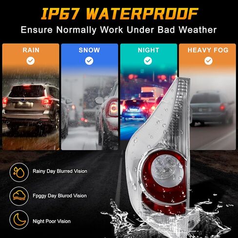 مجموعة مصابيح الذيل لسيارة Toyota Prius C 2012 2013 2014 غطاء عدسة الضوء الخلفي بدون مصابيح، فرامل الجانب الخلفي مصباح الذيل الخارجي، OE# 81561-52880، 8155152A94 8155152A95 (جانب السائق الأيسر) in Kuwait