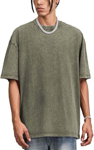 Oversized Cotton T-shirt for Men Women Pack Vintage Tee Casual Summer Short Sleeve Loose Basic Tops in Saudi Arabia
