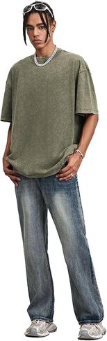 Oversized Cotton T-shirt for Men Women Pack Vintage Tee Casual Summer Short Sleeve Loose Basic Tops in Saudi Arabia