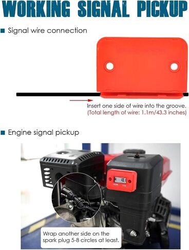 2 Pieces Runleader Digital LCD Waterproof Hour Meter for Small Engines,Track Oil Change Intervals,Generators,Lawn Mowers,Outboards,ATVs,Snow Blowers,Boats,Cross Country Skis(Black and Red 2pcs) in Kuwait