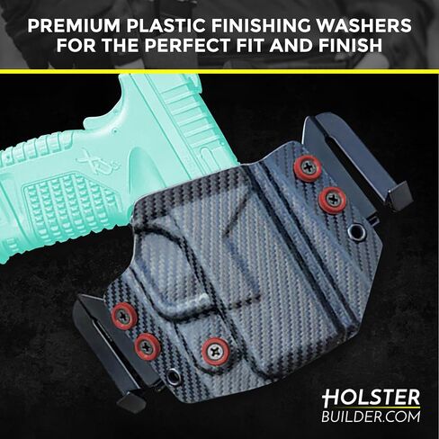 Plastic Finishing Washers 100 Pack – Durable Spacers for Holster Mounting, Kydex Hardware, DIY Projects, Belt Clips & Screws – USA Made (B Red) in Saudi Arabia