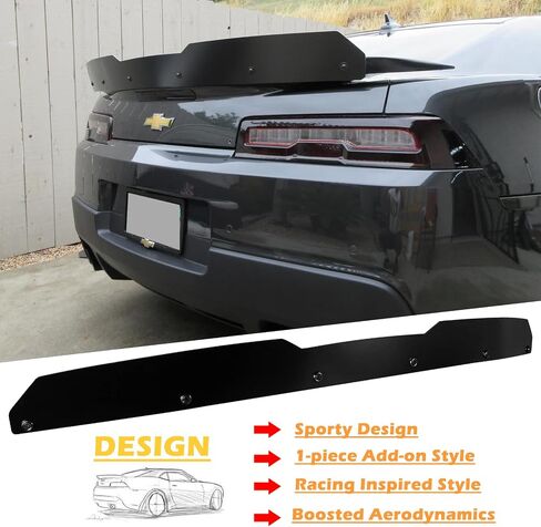 سبويلر خلفي من Wickerbill لسيارة 2014-2015 Chevy 5th Gen Camaro SS, RS, LS, LT, 1LE, ZL1، قطعة واحدة أضف على طراز Wicker Bill Spoiler in Saudi Arabia
