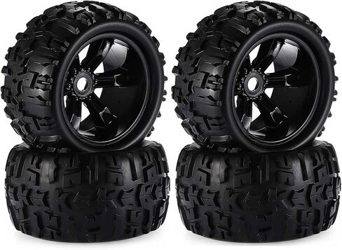 مجموعة إطارات وعجلات RC 150 مم، إطارات سداسية 17 مم لسيارة مونستر 1:8 ريدكات روفان HPI E-MAXX سافاج فلوكس HSP كيوشو هوباو أرما كراتون (4 قطع) in Saudi Arabia