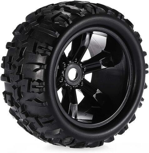 مجموعة إطارات وعجلات RC 150 مم، إطارات سداسية 17 مم لسيارة مونستر 1:8 ريدكات روفان HPI E-MAXX سافاج فلوكس HSP كيوشو هوباو أرما كراتون (4 قطع) in Saudi Arabia