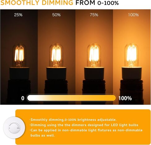 Dimmable E12 Night Light Bulb 15W 20W Equivalent, T20 Salt Lamp Bulb, Mini LED Candelabra Bulb for Microwave Oven Refrigerator Bedroom Ceiling Fan, 2200K Warm White, 180LM, 2 Pack in Saudi Arabia