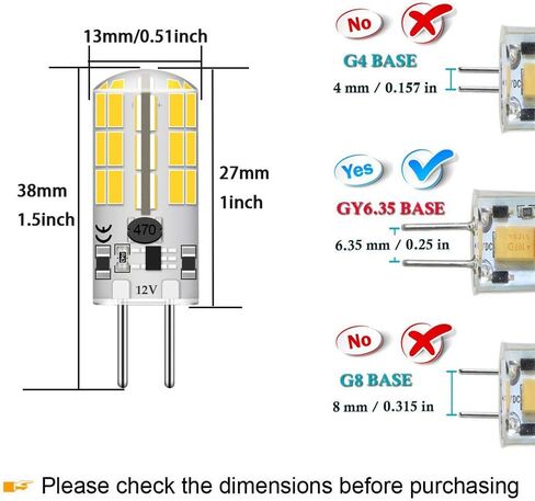 GY6.35 G6.35 Bi-pin Base LED Bulb 4Watt AC DC 12V Silica Gel Crystal Warm White 2700k-3000K Landscape Lighting,JC Type, Equivalent 25W- 30W Q35/CL/T4 Halogen Bulbs (5-Pack) in Saudi Arabia