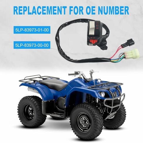 Left Handlebar Switch Engine Start Compatible with Yamaha YFM Bruin 250/350 Big Bear 250/400 Grizzly 350/400/660 Wolverine 350/450 Kodiak 400/450 Raptor 350/660 Replacement for 5LP-83973-01-00 in Saudi Arabia