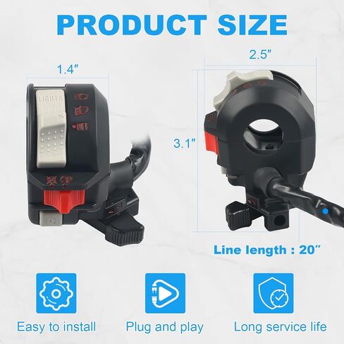Left Handlebar Switch Engine Start Compatible with Yamaha YFM Bruin 250/350 Big Bear 250/400 Grizzly 350/400/660 Wolverine 350/450 Kodiak 400/450 Raptor 350/660 Replacement for 5LP-83973-01-00 in Saudi Arabia