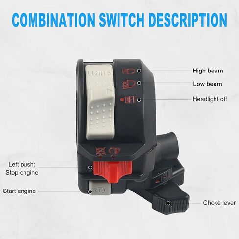 Left Handlebar Switch Engine Start Compatible with Yamaha YFM Bruin 250/350 Big Bear 250/400 Grizzly 350/400/660 Wolverine 350/450 Kodiak 400/450 Raptor 350/660 Replacement for 5LP-83973-01-00 in Saudi Arabia