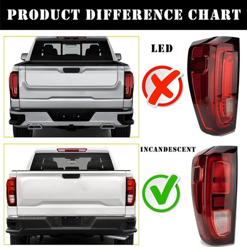 Tail Light Assembly Compatible With 2019-2022 GMC Sierra 1500/2500 Left Driver Side Halogen Rear Brake Lamps With Bulb And Wiring Harness in Saudi Arabia