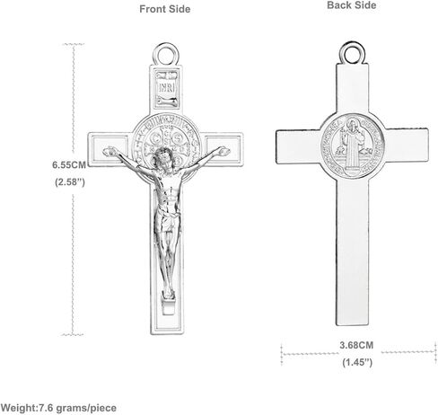 St. Benedict Exorcism Crucifix Cross Pendant for DIY Rosary Necklace Chaplet Part Jewelry Making Accessories Charms 5Pcs Bulk in Saudi Arabia