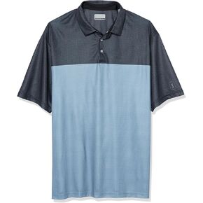 PGA TOUR Men's Big & Tall Airflux Color Block Short Sleeve Golf Polo Shirt