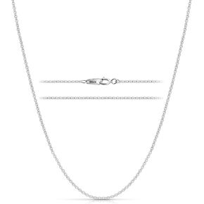 Fiusem 925 Sterling Silver Cable Chain Necklace for Women Girls, 1 mm Thin Necklace Chain 16, 18, 20, 22, 24 Inch