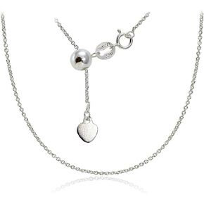 Hoops & Loops Sterling Silver 1.5mm Rolo Adjustable Chain Necklace, From 12" to 20"