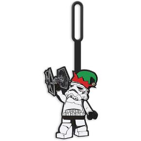 Lego Star Wars Silicone Luggage Tag for Travel, Suitcase, Backpack - Holiday Stormtrooper (52479) Non-Toxic & Odorless with writable Surface on Back for ID Identification. Measures Approx. 6.5"