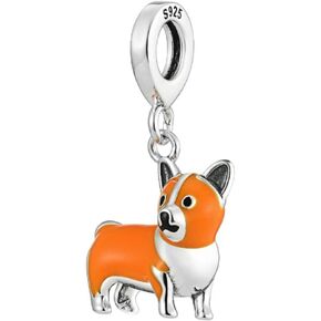 Pembroke Welsh Corgi 925 Sterling Silver Charms Beads Pendants for Pandora Bracelets & Necklaces Etc