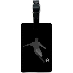 Graphics & More Soccer-Sport Football Leather Luggage Id Tag Suitcase Carry-on, Black, One Size
