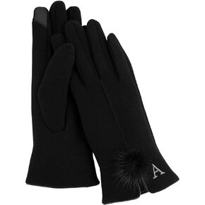 Mud Pie Women's Initial Poof Glove H, Black, One Size Fits Most