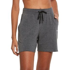 BALEAF Women's Cotton Yoga Shorts Sweat Athletic Lounge Beach Shorts Jersey Pull On with Drawstring Pockets Summer Charcoal Size XL