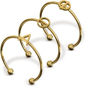 Sorority Shop Theta Phi Alpha Stacking Ring Set - Adjustable Rings with 18k Gold Plating