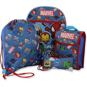 حقيبة ظهر Marvel Kawaii Boys مقاس 16 بوصة مكونة من 5 قطع (مقاس واحد، أزرق) in Saudi Arabia