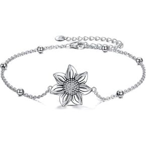 YFN Sterling Silver Bracelets Sunflower/Cardinal/Paw Print/Evil Eye Gifts for Women Girls
