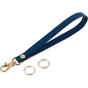 SeptCity Wristlet Strap, Genuine Leather KeyChain Hand wrist Strap for Clutch Wallet Cellphone Key with Golden Lock