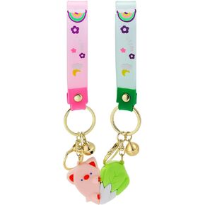 PLwelth Cute Keychain for Women Men Kawaii Keychain for Backpack Cute Pig and Cabbage Pendant Keyring for Boys Girls Charm Accessories Keychain for Car Keys Wallet for Friends Gifts, Pink and Green, in Kuwait