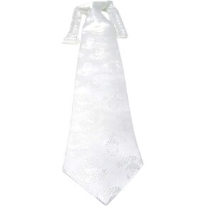 Needzo White First Communion Tie for Boys with IHS Chalice Design, 13 1/2 Inch