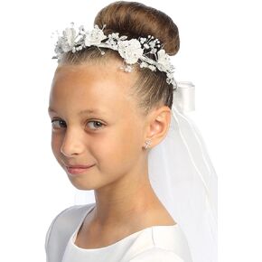 1st Communion Veils for Girls - White veil for kids - Velos para Primera Comunion - Holy First Communion Veil for Girls 7-16