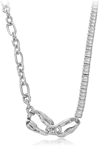 Buyongwant Irregular Necklace Y2k Ring Buckle Aesthetics Necklace Fashion Collar Chain Women's Versatile Silver Jewelry Halloween Christmas Gift in Kuwait