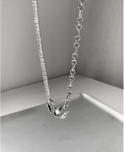 Buyongwant Irregular Necklace Y2k Ring Buckle Aesthetics Necklace Fashion Collar Chain Women's Versatile Silver Jewelry Halloween Christmas Gift in Kuwait