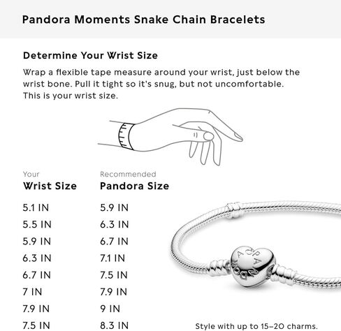 سلسلة ثعبان بمشبك قلب فضي للنساء 7.4 بوصة in Kuwait