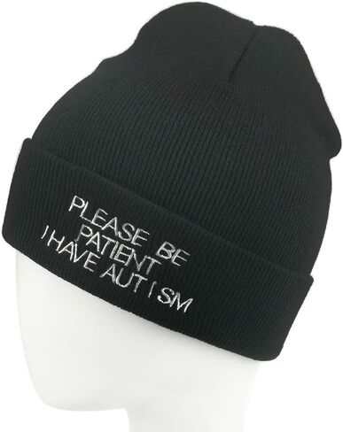 Daddy Letter Cap Very Casual Beanies Hat for Men Women Knitted Winter Hat Hip-Hop Skullies Cap Hats Black (Black+Letter) in Kuwait