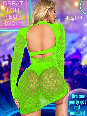 EHSUYAB Club Outfit for Women, Mini Bodycon Backless Fishnet Dress Night Out in Saudi Arabia