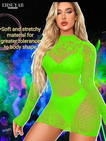 EHSUYAB Club Outfit for Women, Mini Bodycon Backless Fishnet Dress Night Out in Saudi Arabia