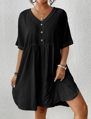 أغطية نسائية نصف كم من Bsubseach لبدلات السباحة برقبة على شكل حرف V فستان قصير لتغطية السباحة in Kuwait