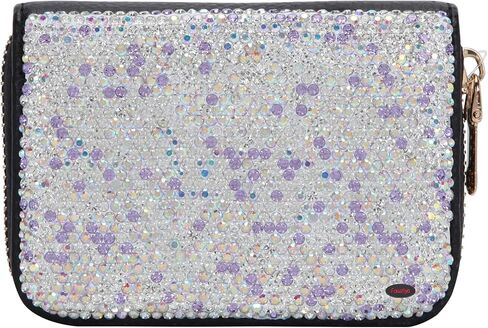 حاملي بطاقات الائتمان من فوزية للنساء، محفظة نسائية من الجلد بحجر الراين وسحاب 10 محافظ وحافظات بطاقات ومنظمات الأموال - أرجواني فاتح in Kuwait