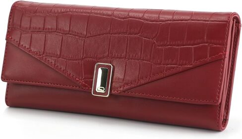 محفظة بولي يوريثان طويلة وكبيرة الحجم ثلاثية الطي للنساء (أخضر) in Kuwait