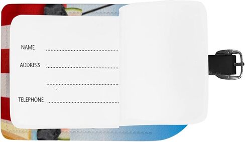 مجموعة بطاقات الأمتعة الجلدية من فانتاسو مكونة من قطعتين من البلدغ الفرنسي مع ملصق تعريف لحقيبة الكوكتيل in Kuwait