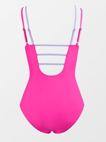 بدلة سباحة نسائية من قطعة واحدة من CUPSHE برقبة على شكل حرف V وأشرطة قابلة للتعديل وفتحة خلفية مكشكشة ومكتلة بالألوان in Kuwait