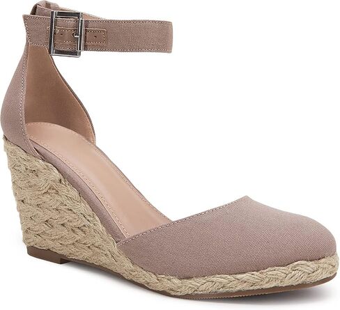 Womens Closed Toe Espadrilles Wedges Shoes Platform Heel Ankle Strap Buckle Dress Sandals in Saudi Arabia