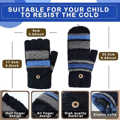 4 Pairs Winter Knitted Convertible Fingerless Gloves, Mittens for Women, Knit Gloves, Warm Gloves with Finger Holes, Women's Cold Weather Mittens, Convertible Mittens Flap Cover for Men Women in Saudi Arabia