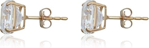 AVORA 10K Yellow Gold asscher-cut Simulated Diamond CZ Stud Earrings in Saudi Arabia