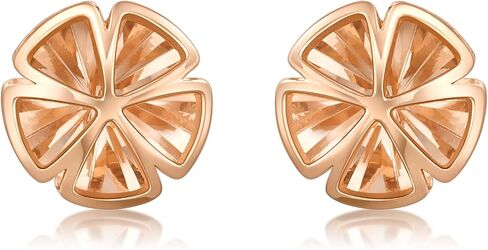 CHOW SANG SANG Delicate Gold 18K Rose Gold Blooming Pierced Flower Stud Earrings for Women and Girls 92796E in Saudi Arabia