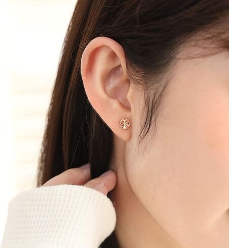 CHOW SANG SANG Delicate Gold 18K Rose Gold Blooming Pierced Flower Stud Earrings for Women and Girls 92796E in Saudi Arabia