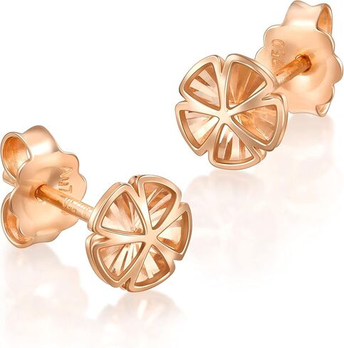 CHOW SANG SANG Delicate Gold 18K Rose Gold Blooming Pierced Flower Stud Earrings for Women and Girls 92796E in Saudi Arabia